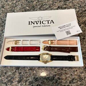 NWT Invicta Lupah Women's Watch - 29mm, Black with Interchangeable Strap